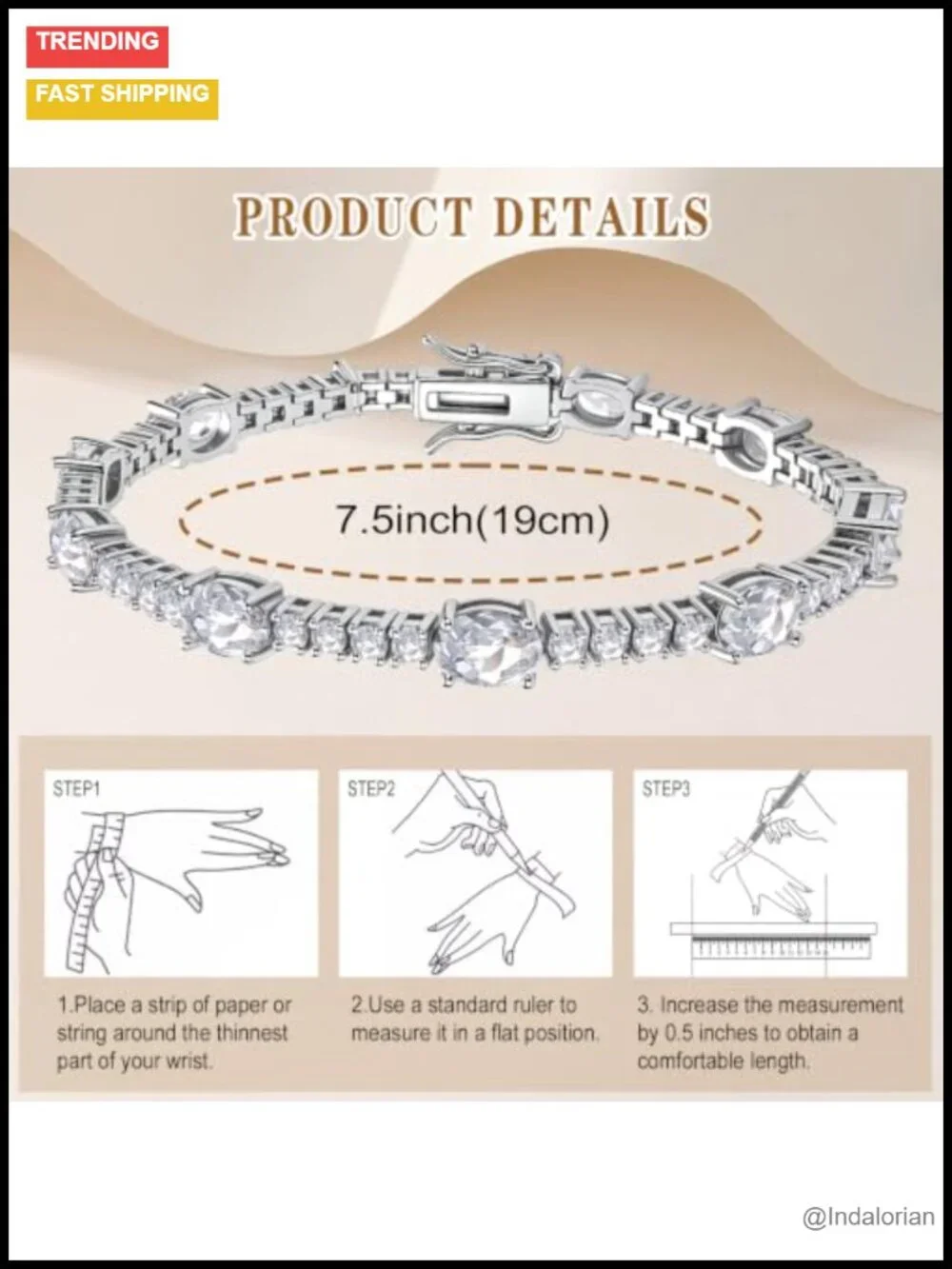 14K Gold Plated Tennis Bracelet CZ Stackable Women Jewelry
